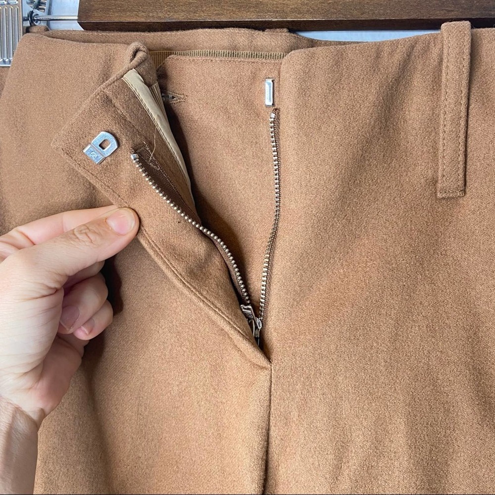 Acne Brooke Camel Turn Up Cropped Slim Trousers - Picture 10 of 10